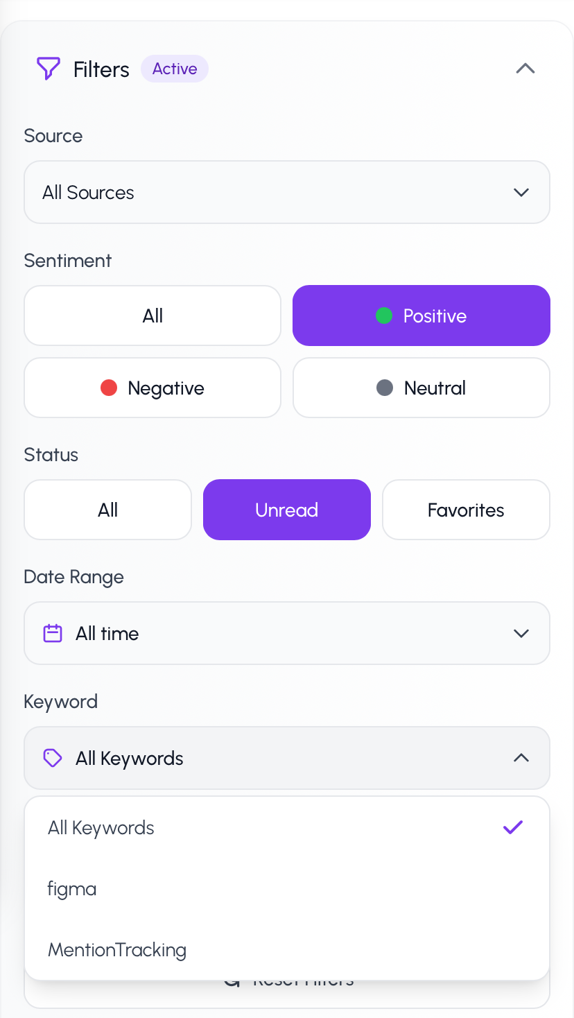 Filters feed preview
